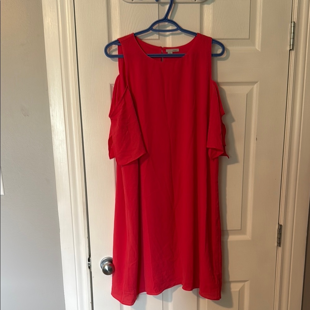 Halogen Red Cold Shoulder Mini Sundress